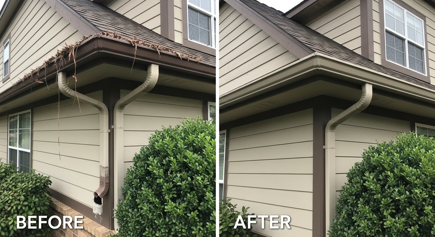 Box Gutter Repair before and after