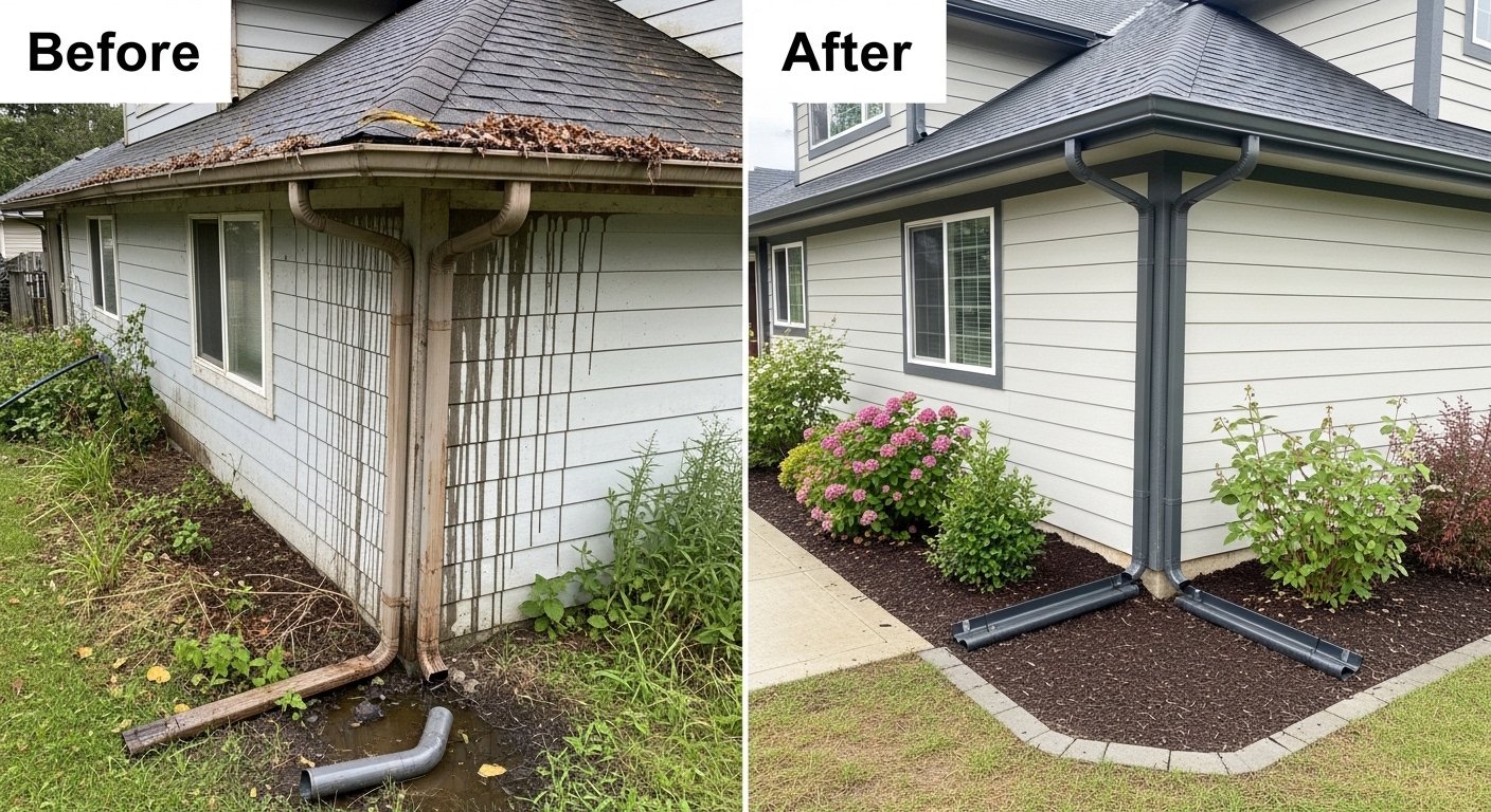 Hail Damaged Gutters Leaking