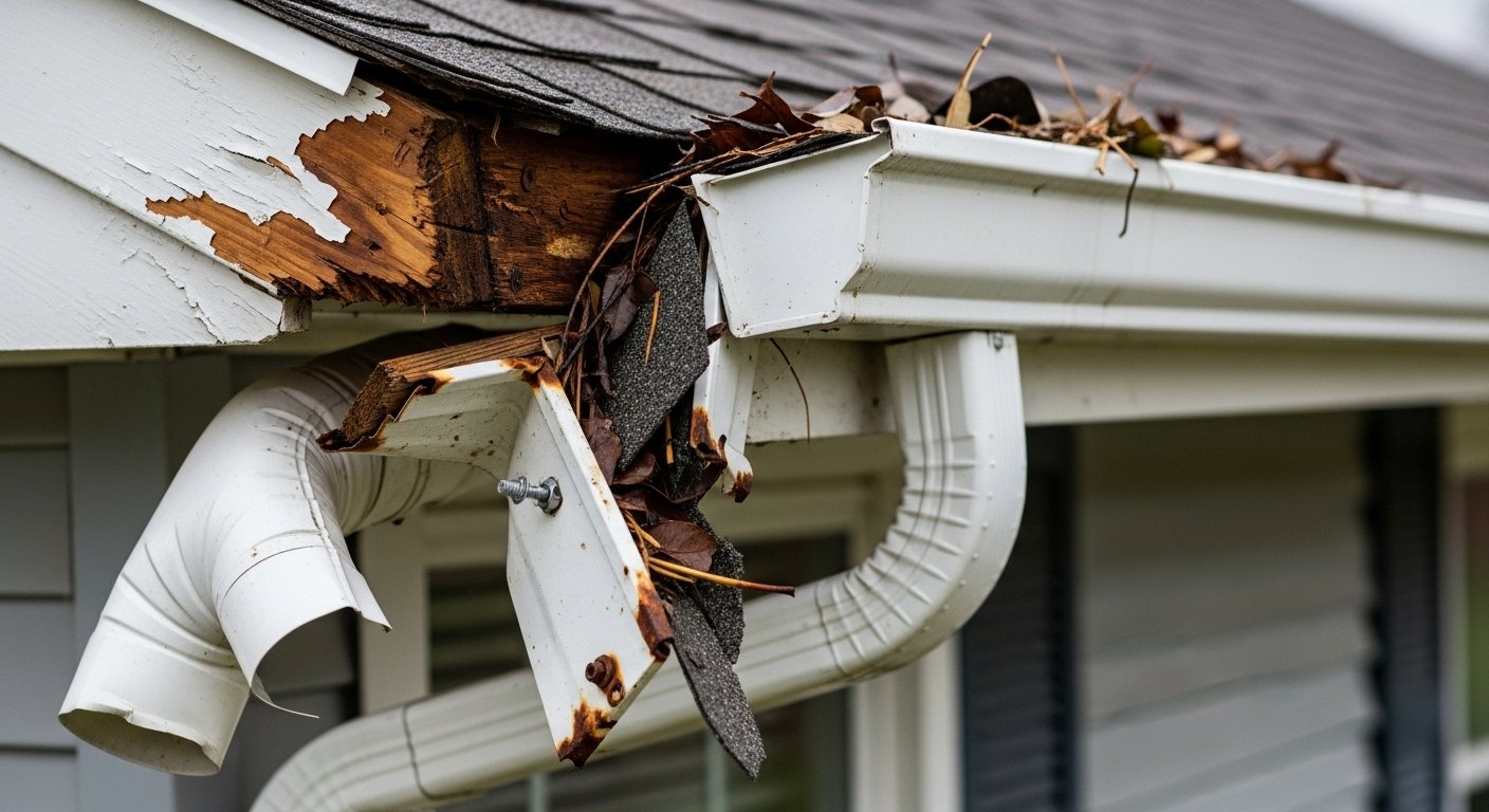 Gutters Ripped Off House