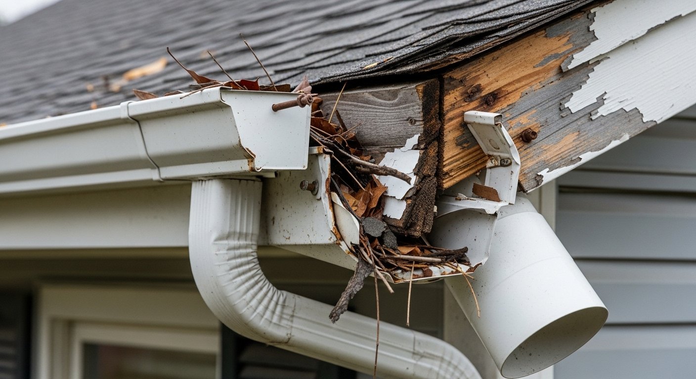 Tree Branch Damaged Gutters