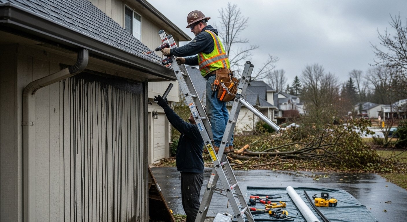 Hail Damage Gutter Repair